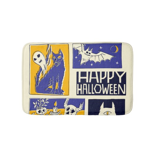 漫画ブックハロウィーンイラストレーション バスマット (正面)