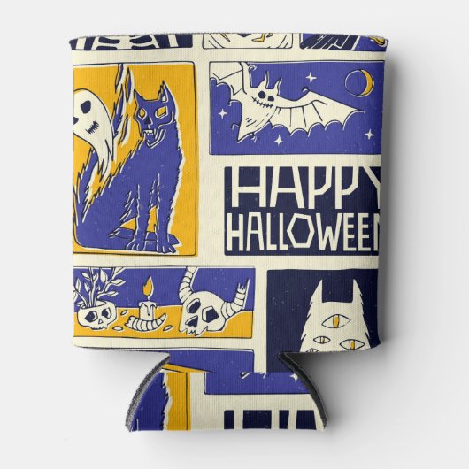 漫画ブックハロウィーンイラストレーション 缶クーラー (正面)