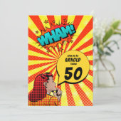 漫画ブックハーフトーン誕生日招待状 招待状 (スタンド正面)