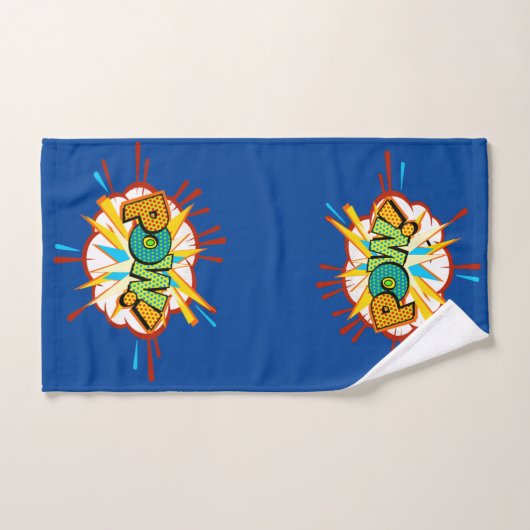 漫画ブックバーストPOW文字スーパーヒーロータオルセット バスタオルセット (ハンドタオル)