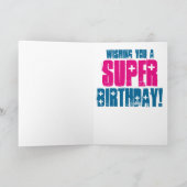 漫画ブックヒーロー誕生日カード カード (内部)