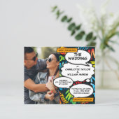 漫画ブックフォトオールインワンバジェット結婚式の招待 (スタンド正面)