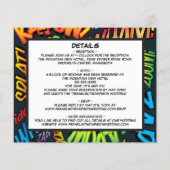 漫画ブックフォトオールインワンバジェット結婚式の招待 (裏面)