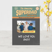 漫画ブックフォトカード父の日誕生日 カード (黄色い花)