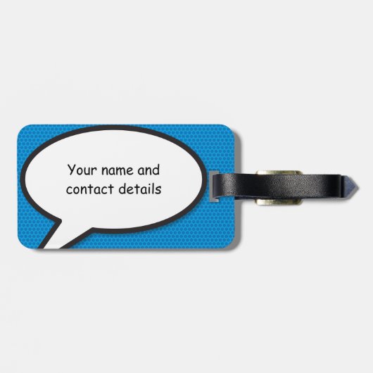 漫画ブックブルーパーソナライズされたおもしろい引用文 ラゲッジタグ (裏面横)
