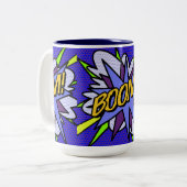 漫画ブックブームクールおもしろいモダン ツートーンマグカップ (正面左)