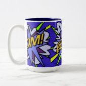 漫画ブックブームクールおもしろいモダン ツートーンマグカップ (左)