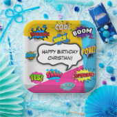 漫画ブックポップ・アートのアートカスタム誕生日 ペーパープレート (パーティー)