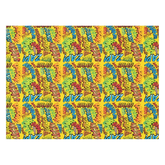 漫画ブックポップ・アートのアートサウンド テーブルクロス (正面(横))