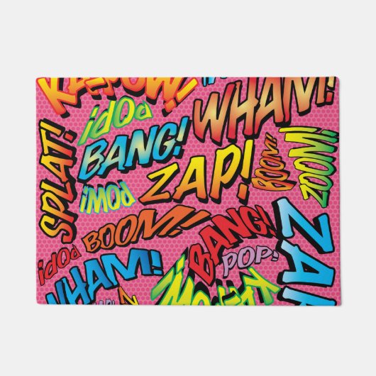 漫画ブックポップ・アートのアートサウンド ドアマット (正面)