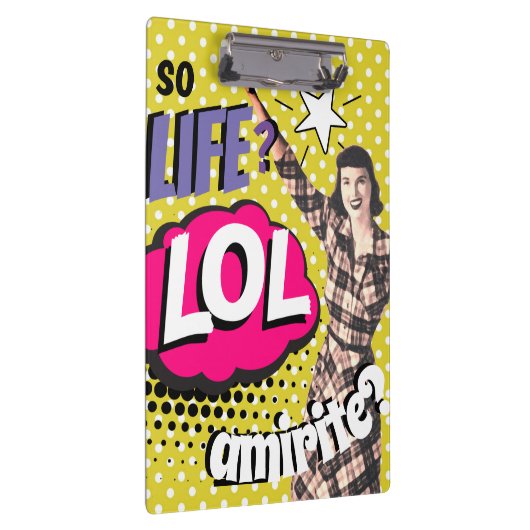 漫画ブックポップ・アートのアートレトロレディおもしろい クリップボード (右)