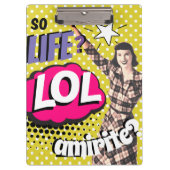 漫画ブックポップ・アートのアートレトロレディおもしろい クリップボード (正面)