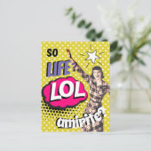 漫画ブックポップ・アートのアートレトロレディおもしろい シーズンポストカード (スタンド正面)