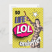 漫画ブックポップ・アートのアートレトロレディおもしろい シーズンポストカード (正面/裏面)