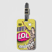 漫画ブックポップ・アートのアートレトロレディおもしろい ラゲッジタグ (正面縦)