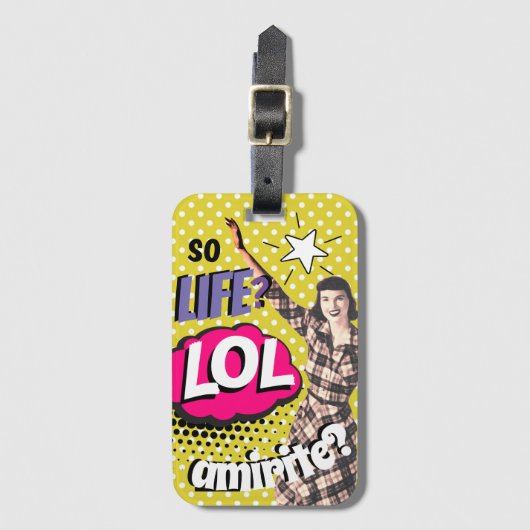 漫画ブックポップ・アートのアートレトロレディおもしろい ラゲッジタグ (正面縦)