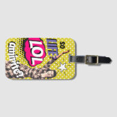 漫画ブックポップ・アートのアートレトロレディおもしろい ラゲッジタグ (正面横)