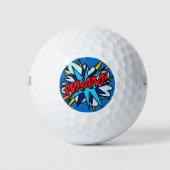 漫画ブックポップ・アートのアートWHAMスーパーヒーロー ゴルフボール (正面)