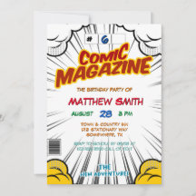 漫画ブックマガジンスタイル子供の誕生日パーティー