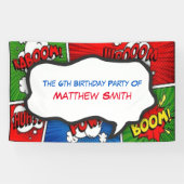 漫画ブックマガジンスタイル子供の誕生日パーティー 横断幕 (横)