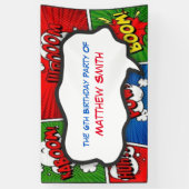 漫画ブックマガジンスタイル子供の誕生日パーティー 横断幕 (縦)