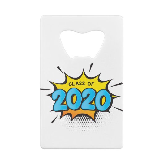 漫画ブックモダンタイポグラフィ2020年のレトロクラス クレジットカード栓抜き (裏面)