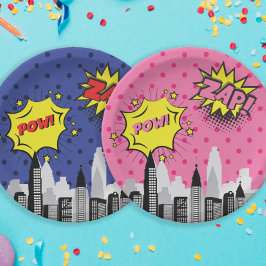 漫画ブックユニークスーパーヒーローガール ペーパープレート