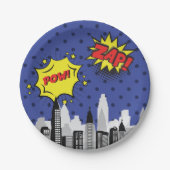 漫画ブックユニークスーパーヒーローボーイ ペーパープレート (正面)