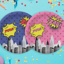 漫画ブックユニークスーパーヒーローボーイ ペーパープレート