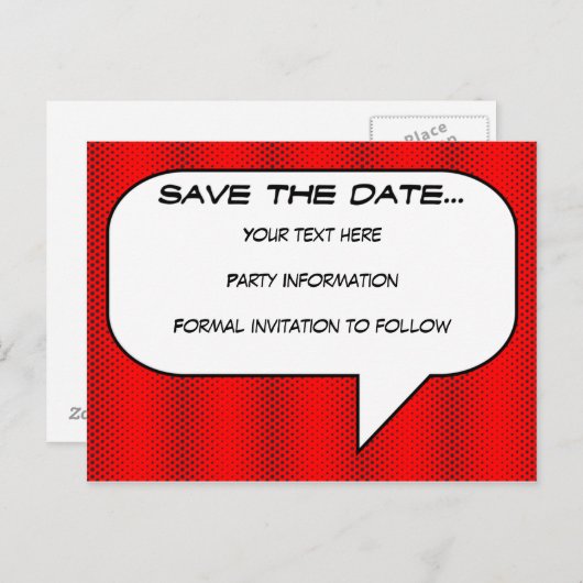 漫画ブック日付ポストカードの保存 案内ポストカード (正面/裏面)