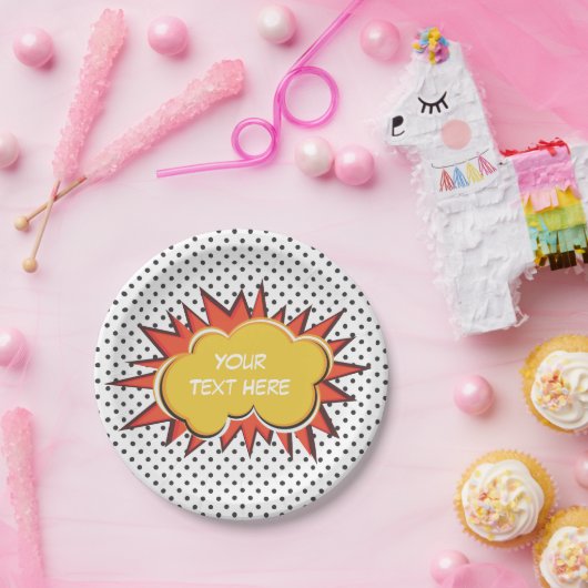 漫画ブック爆発カスタム文字バブル ペーパープレート (パーティー)