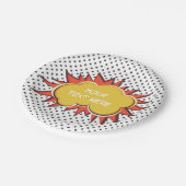 漫画ブック爆発カスタム文字バブル ペーパープレート (アングル)