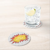 漫画ブック爆発カスタム文字バブル ラウンドペーパーコースター (インサイチュ)