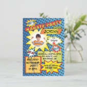 漫画ブック空手パーティの招待状 招待状 (スタンド正面)