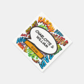 漫画ブック音声バブルモダンおもしろいカラフル スタンダードカクテルナプキン (角)