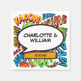 漫画ブック音声バブルモダンおもしろい スタンダードカクテルナプキン