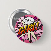 漫画ブッポップ・アートのクアートITは女の子のジェンダーリビール 缶バッジ (正面&裏面)