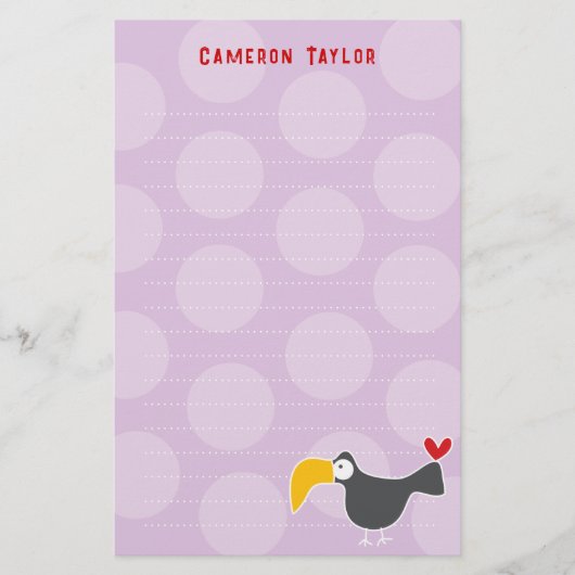 漫画ブラックトゥーカンバードキッド誕生日ありがとう 便箋 (正面)