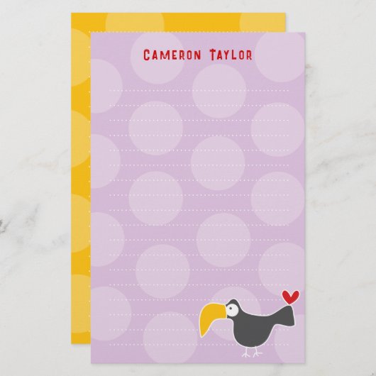 漫画ブラックトゥーカンバードキッド誕生日ありがとう 便箋 (正面/裏面)