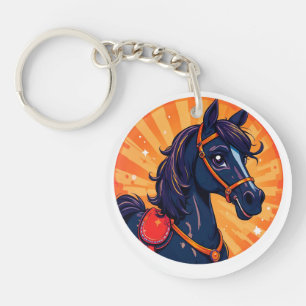 🐎漫画ブラックホースカラースプラッシュキーアクセサリー🐎 キーホルダー