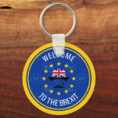 漫画ブルーイエローヨーロッパユニオンブレキシットアート キーホルダー (正面)