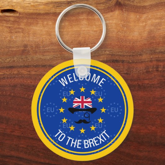 漫画ブルーイエローヨーロッパユニオンブレキシットアート キーホルダー (正面)