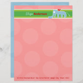 漫画ブルーエレファントおもしろいピンクドットキッズ レターヘッド (正面/裏面)