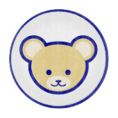 漫画ブルーベージュテディベアかわいいおもしろい カッティングボード (正面)