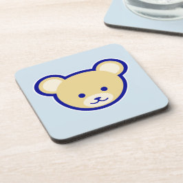 漫画ブルーベージュテディベアかわいいおもしろい コースター