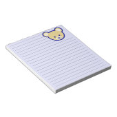 漫画ブルーベージュテディベアかわいいアート ノートパッド (アングル)