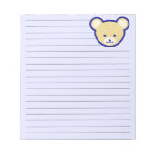 漫画ブルーベージュテディベアかわいいアート ノートパッド (正面)