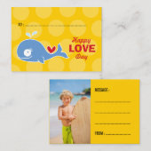 漫画ブルーホエールフォトキッズクラスルームのバレンタイン ノートカード (正面/裏面)