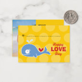 漫画ブルーホエールフォトキッズクラスルームのバレンタイン ノートカード (正面/裏面インサイチュ)