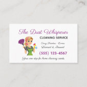 漫画ブロンドのメイドハウスクリーニングサービス 名刺 (正面)